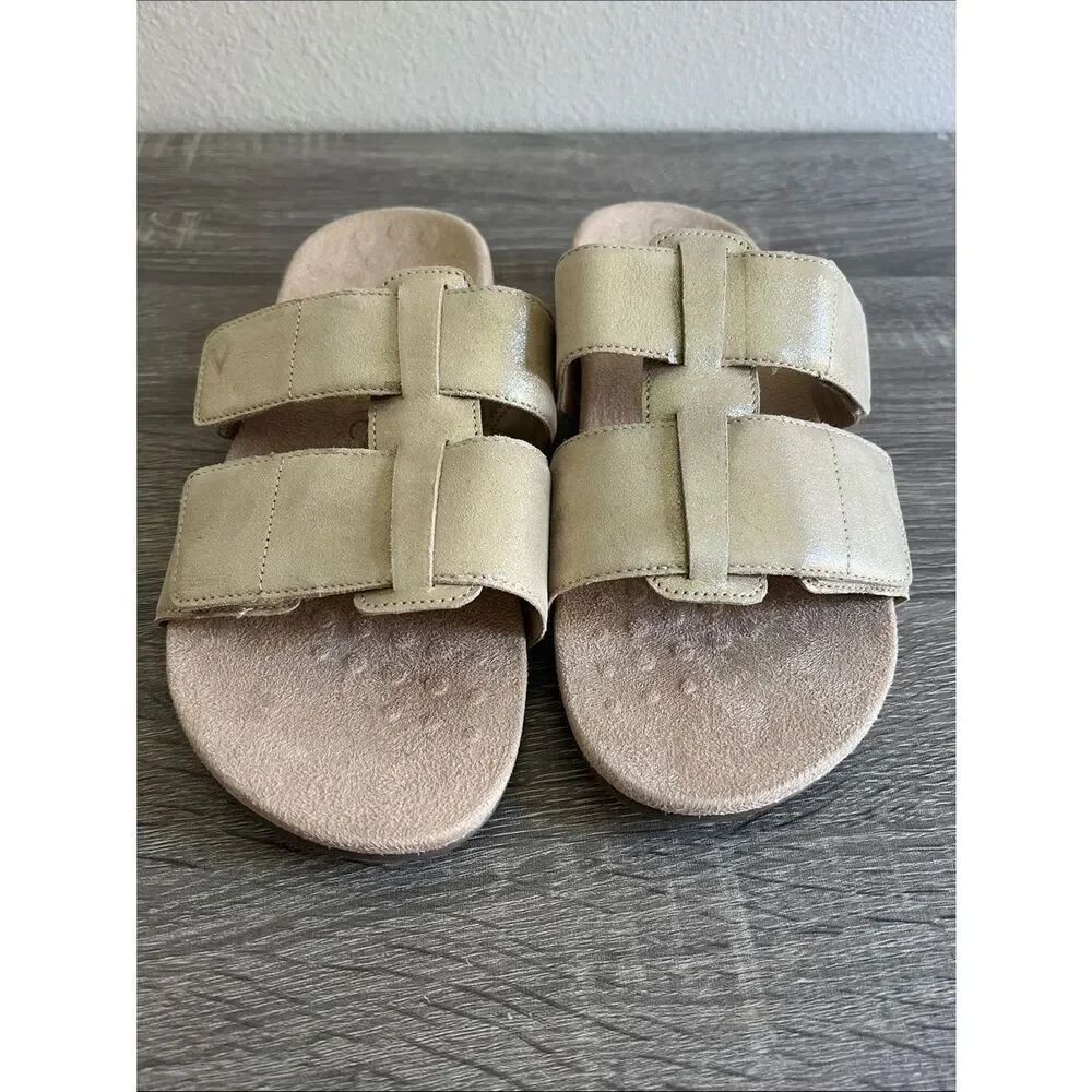 New Vionic Leather Adjustable Slide Sandals - Riley 7.5W - Picture 3 of 6